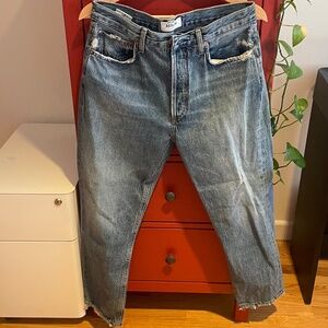 AGOLDE Riley Cropped Slim Straight Jeans